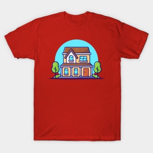 House Cartoon Vector Icon Illustration T-Shirt